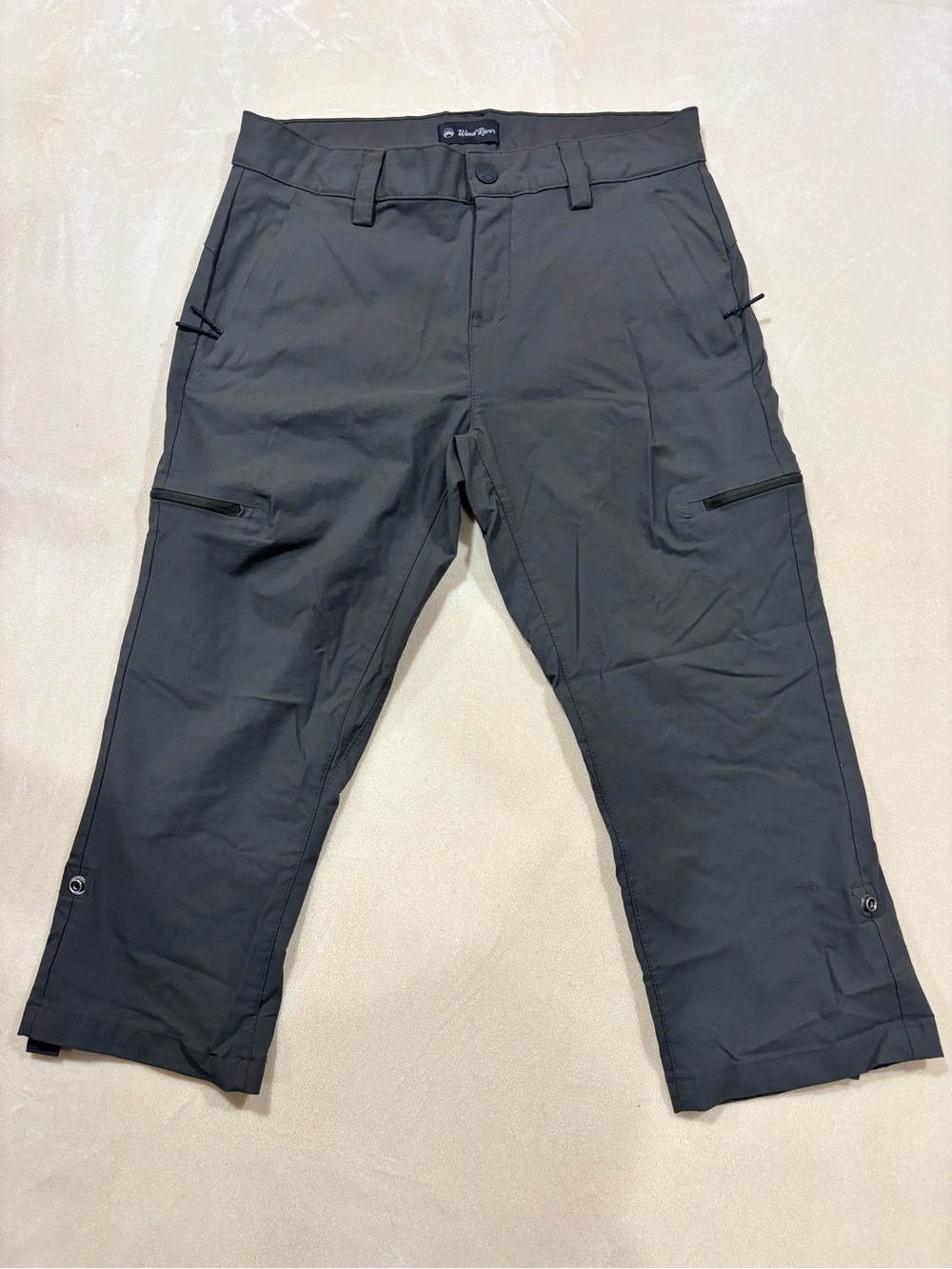 Women’s Black Cargo Capris with Zip Pockets - (Unknown Brand)
